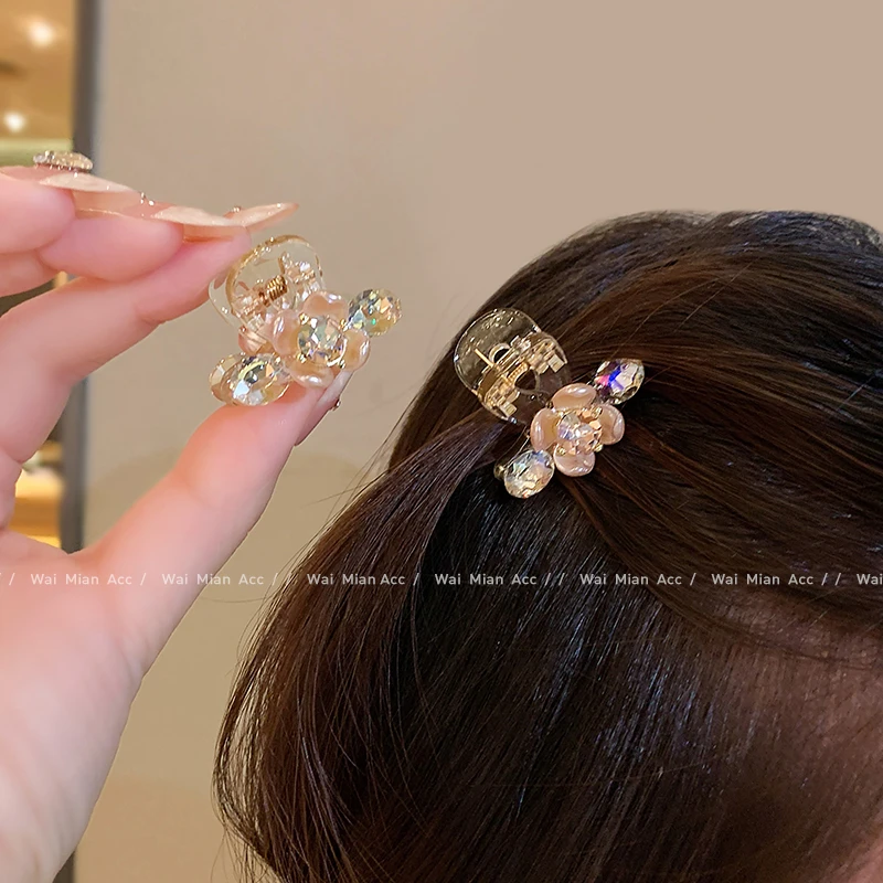 东大门韩系花朵水钻小抓夹时尚网红侧边夹公主头装饰夹子春夏新款