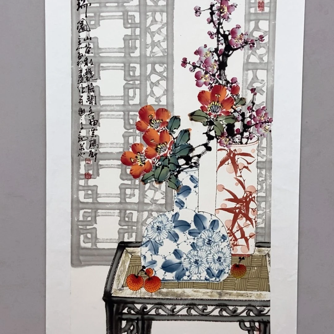 国画陈党明三尺真人真品