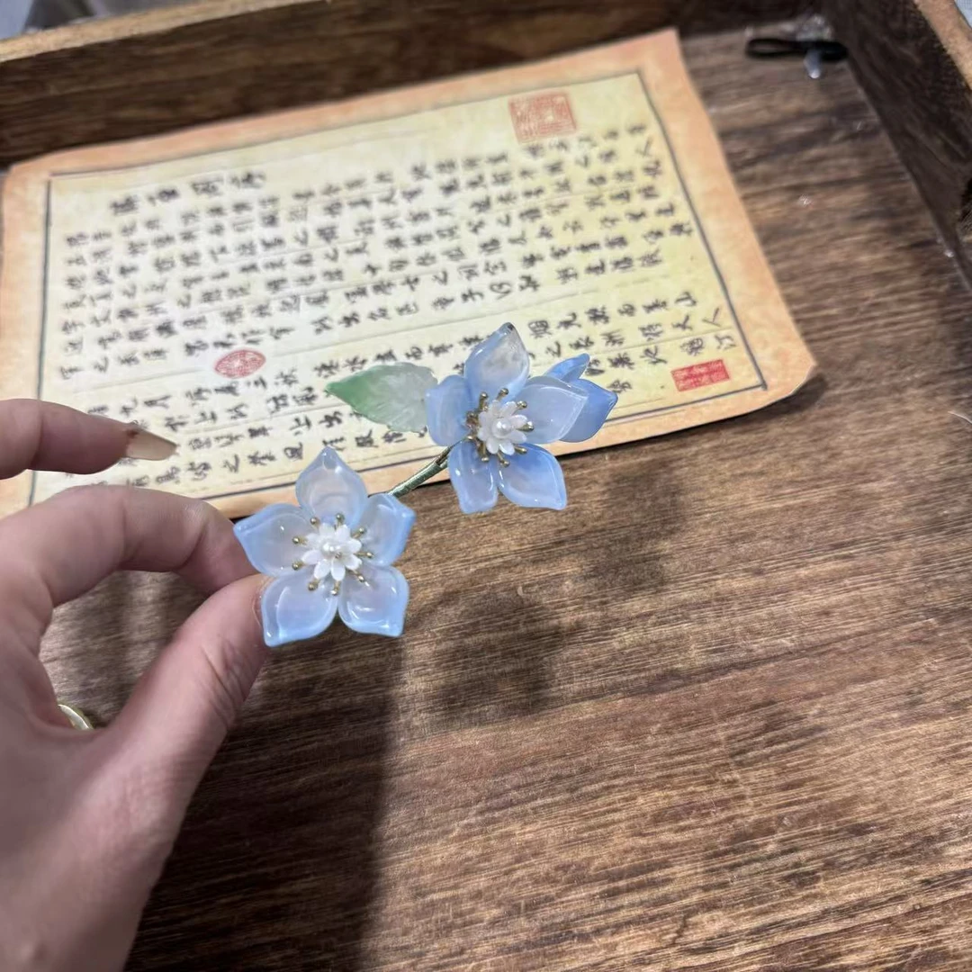 福利蓝琉璃软簪。前尘梦古风汉服配饰