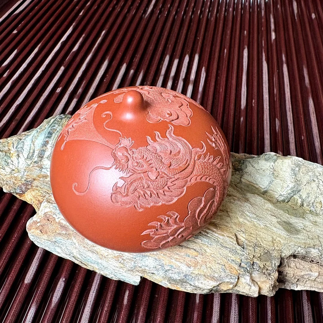 全手工刻绘云龙盖置