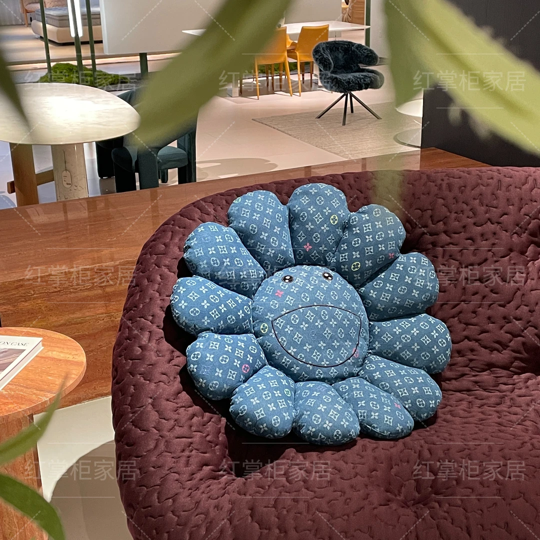 【太阳花】水洗牛仔抱枕坐垫地垫客厅沙发飘窗靠垫地毯