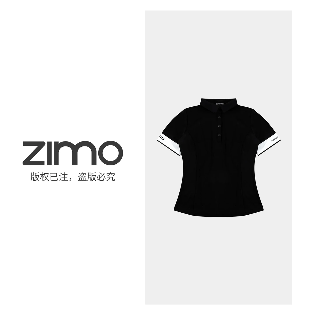 Polo领女士短袖星空黑232-zimo瑜伽健身瑜伽服健身服YFDX232