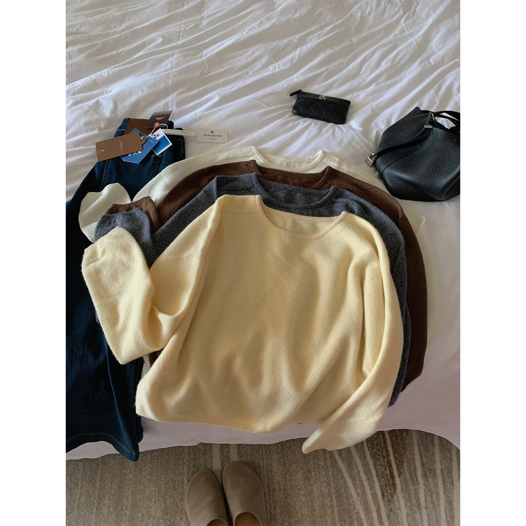 苏安家｜奶酪包 一体无缝全绵羊毛一根纱织造系列高品质套头毛衣