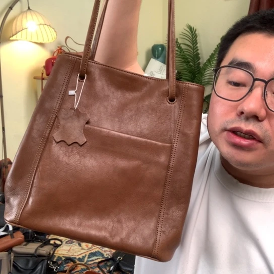 进口头层牛皮女包