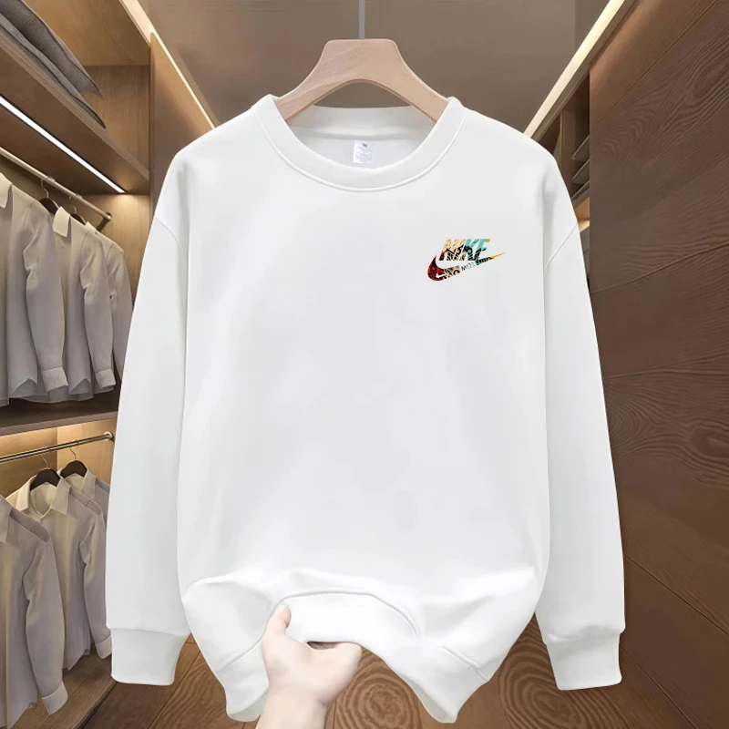 一折专区【奥莱正品】秋冬季加绒卫衣男百搭宽松圆领长袖套头打底衫