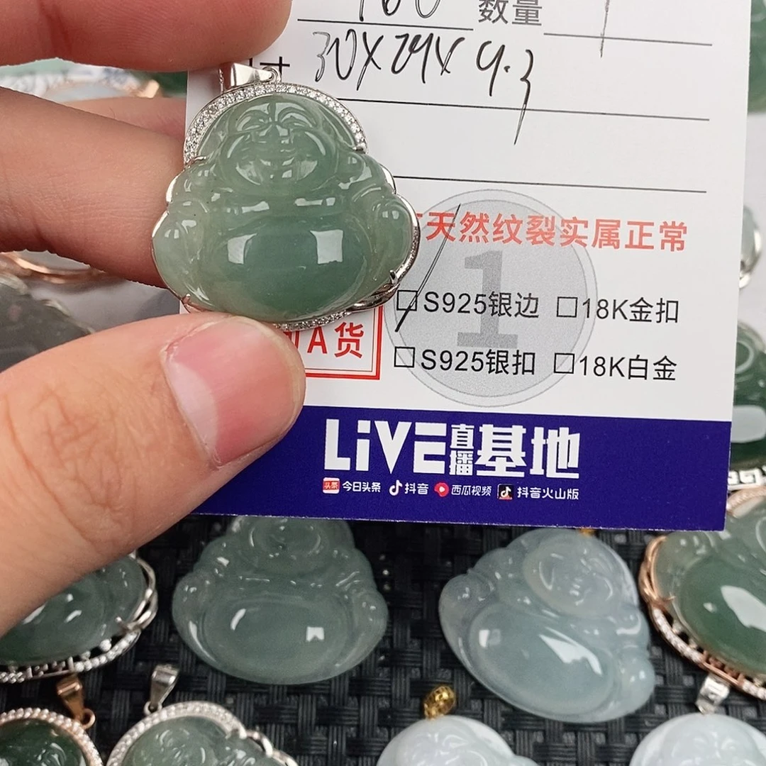 翡翠银S925镶嵌颈饰