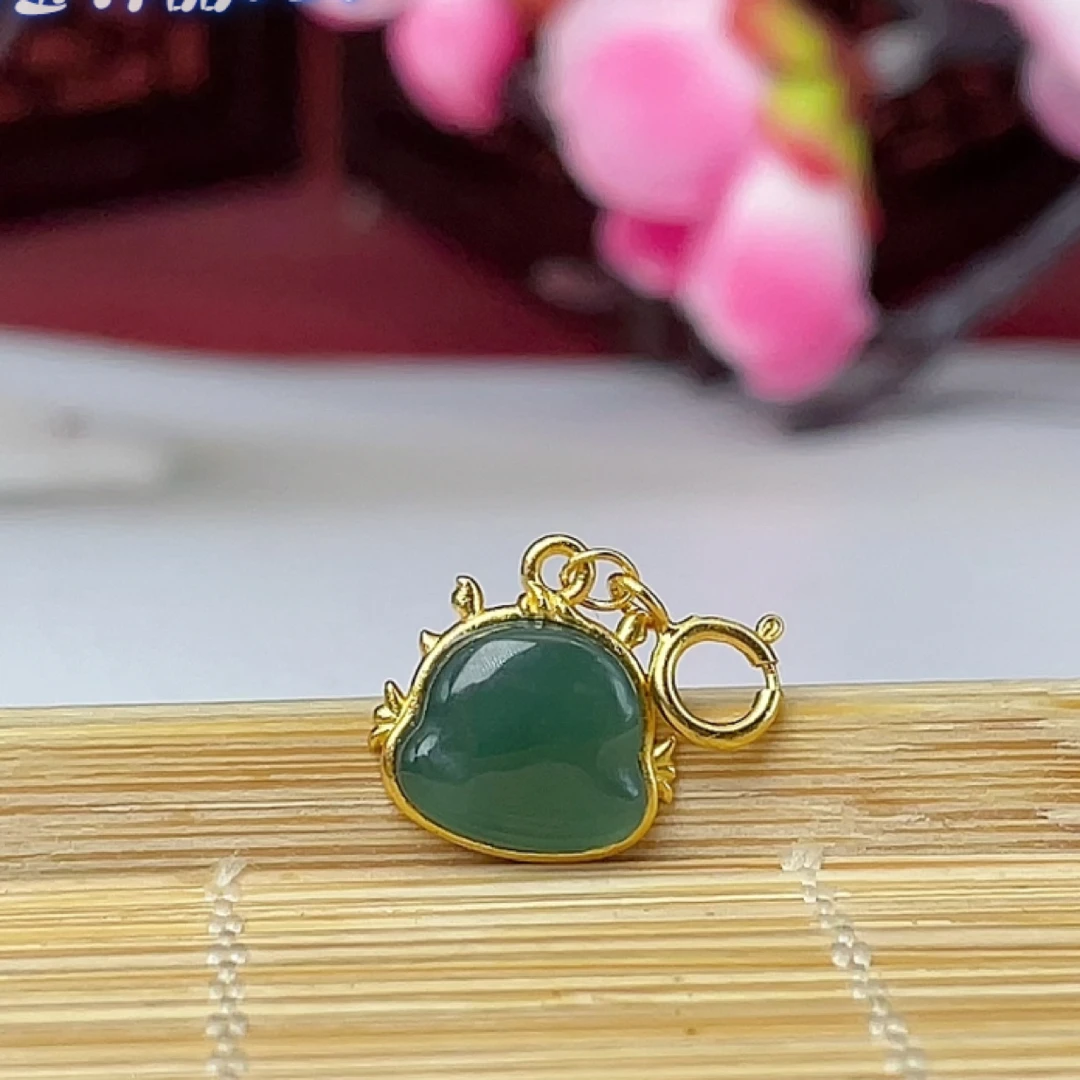 【萌宝饰品】B207蓝水翡翠龙宝宝滴流款11*12mm轻奢时尚DIY手串配件