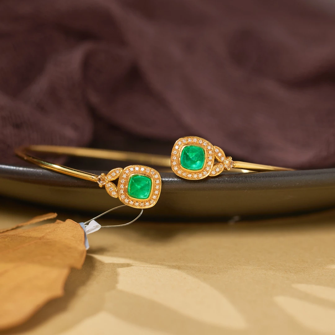 【歪歪】祖母绿手镯*18K金镶嵌（多样性发一）XB-U5686