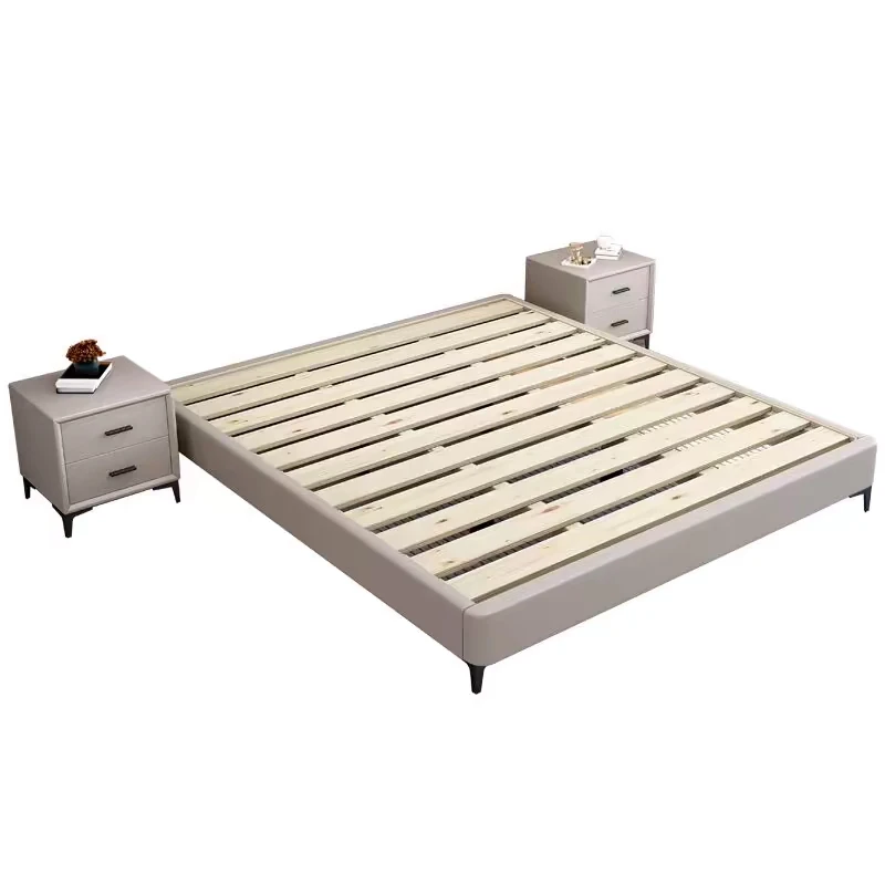 无床头榻榻米极简床架主次卧小尺寸落地床架燕尾榫结构矮床1.8米