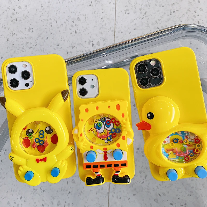 可以玩的减压发泄套圈游戏机手机壳苹果14Pro 复古怀旧卡通保