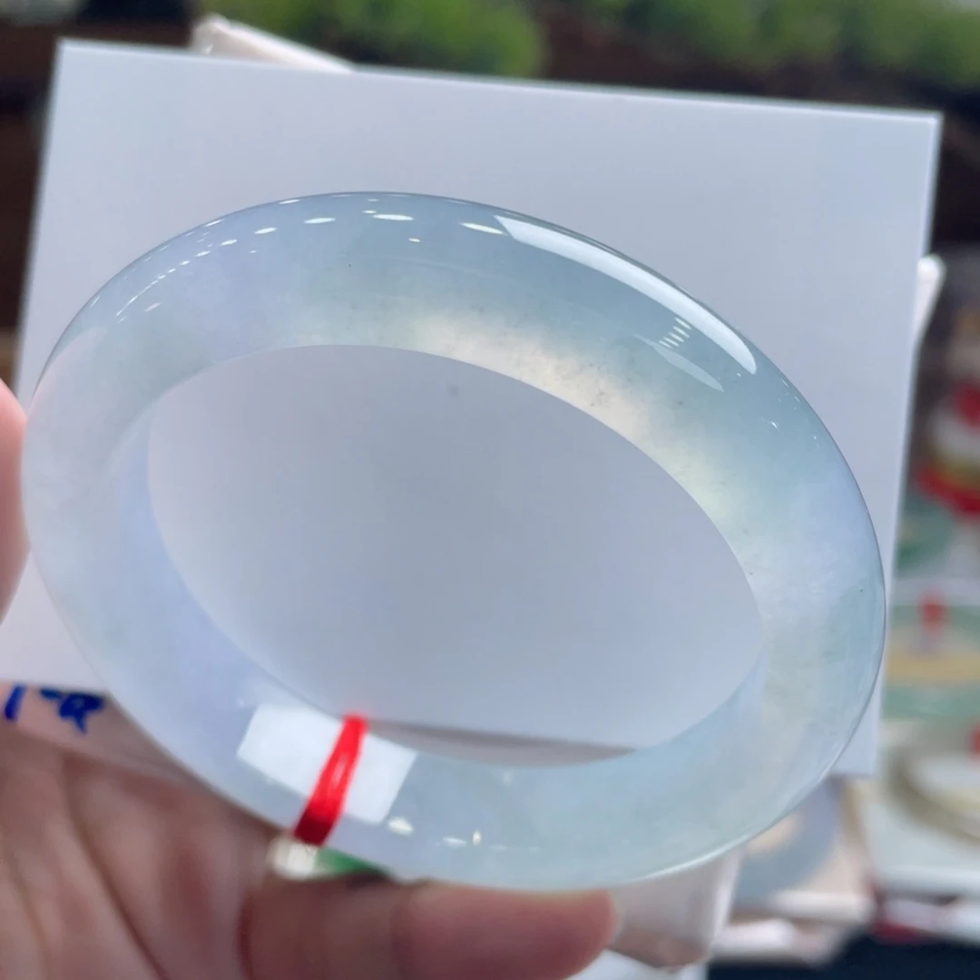 翡翠未镶嵌手镯53.7幻彩起光