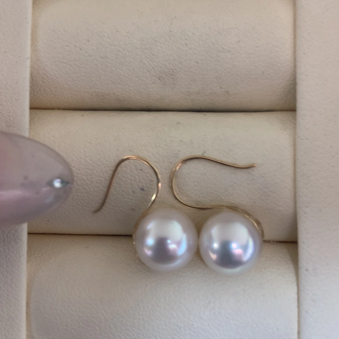 18K金镶嵌耳饰海水珍珠