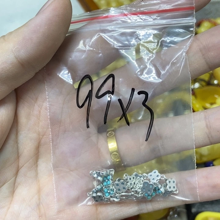 银S925镶嵌蜜蜡裸石爱**菜手链