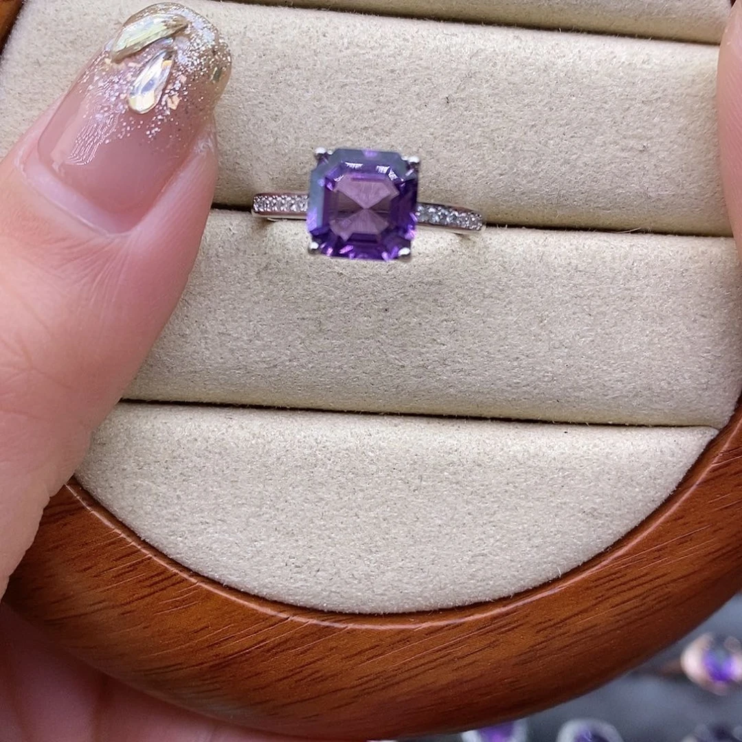 紫晶纯天然无优化紫水晶x银S925镶嵌韩**默