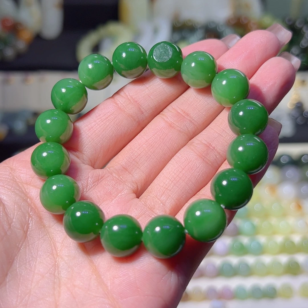【闪购商品】和田玉12mm手串未镶嵌新疆碧玉手串12mm