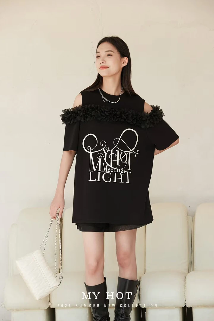 常规款字母杂志风短袖萝莉风T恤休闲潮流时尚卡通夏季百搭