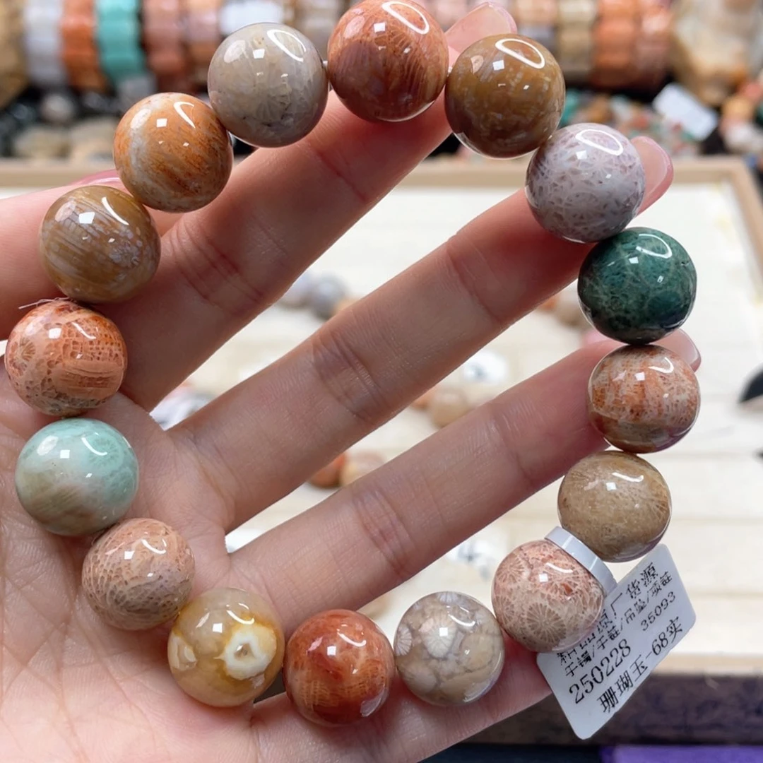 硅化珊瑚（珊瑚玉）手链未镶嵌何*姐442