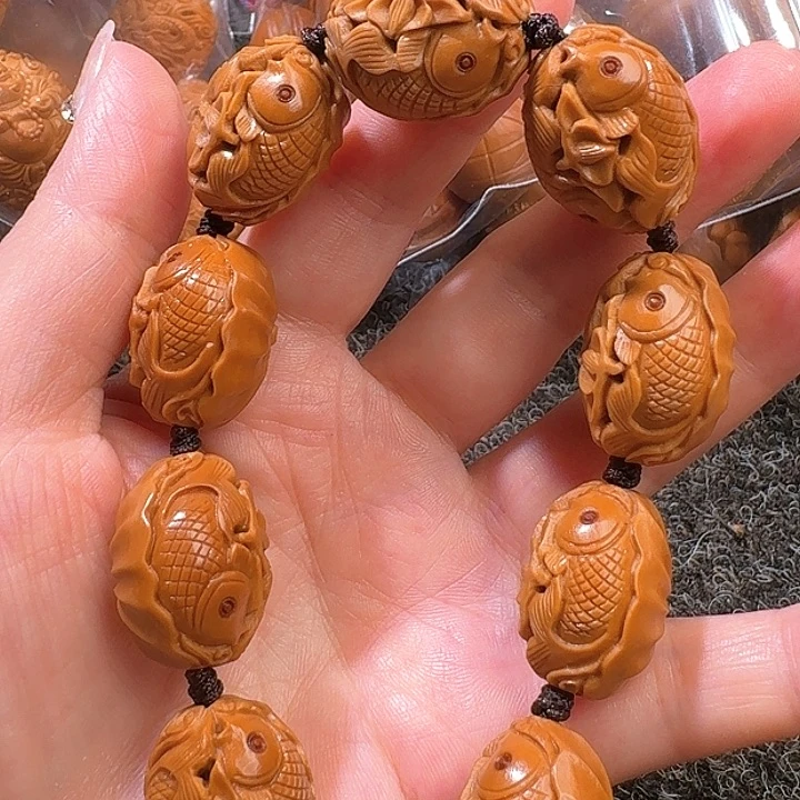 吊坠橄榄核橄榄荷叶鱼