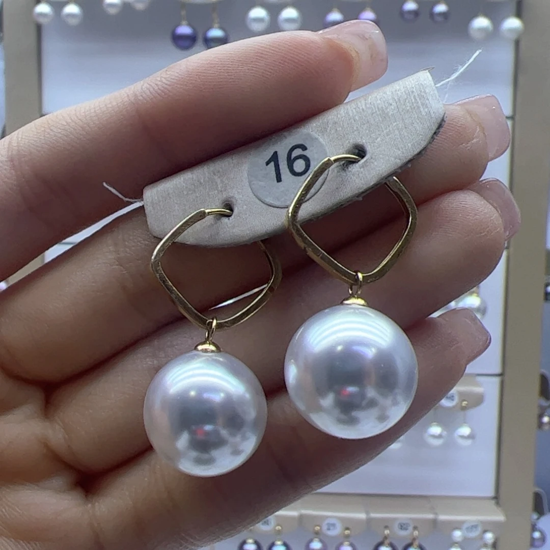 淡水珍珠耳饰18K金镶嵌