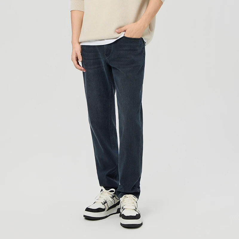 BERBOS浪子裤装秋季新款时尚牛仔裤男松弛感简约长裤设计感宽松