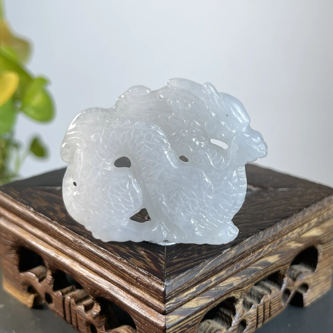 JGB22-73  天然缅甸A货翡翠  龙牌