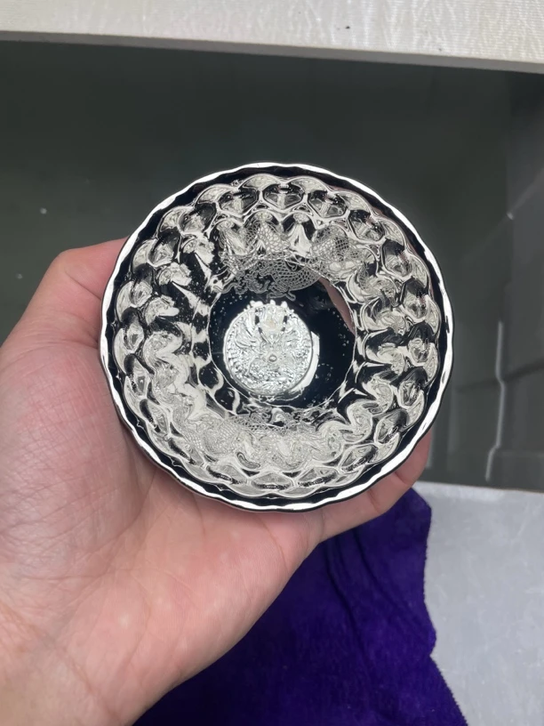 银飞龙在天茶杯主人杯陶瓷.传统手工制作.匠心传承