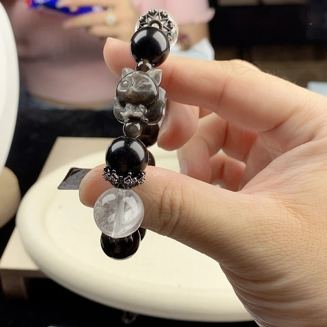 银S925镀金镶嵌手链水晶