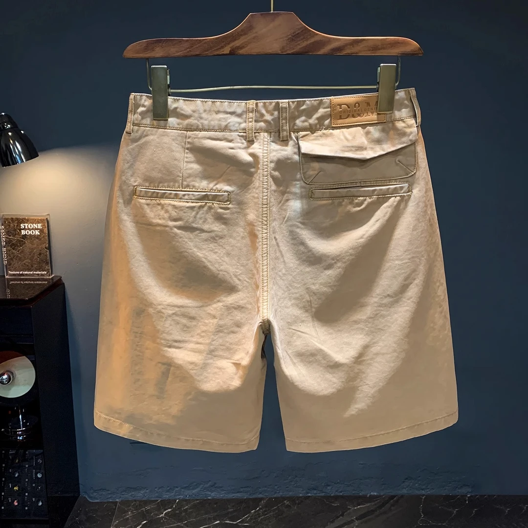 法国Cebrodz直筒休闲五分裤男潮流2025年夏季薄款短裤做旧工装裤