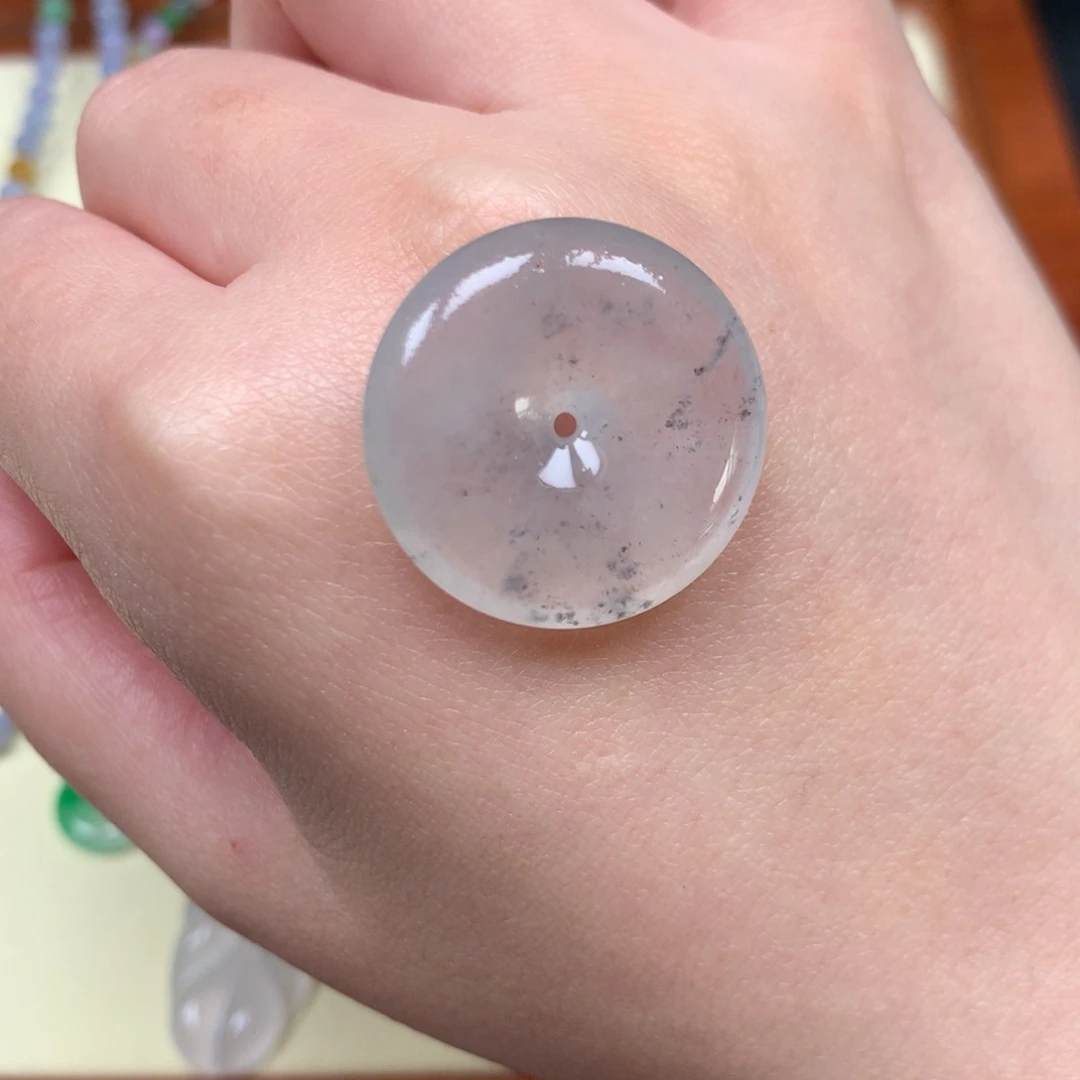 定制翡翠未镶嵌高冰乌鸡平安扣