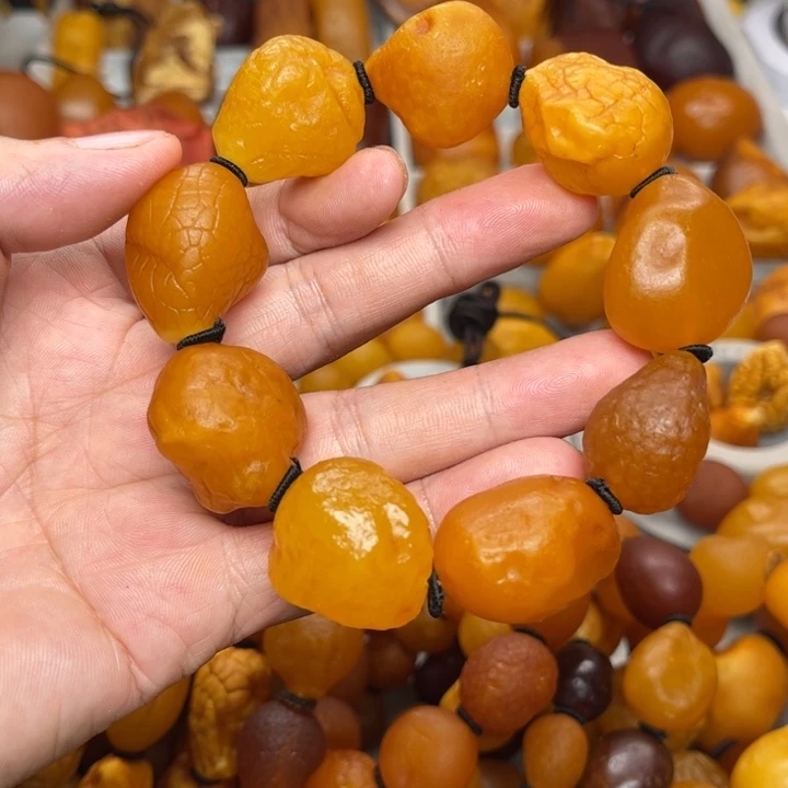 裸石琥珀未镶嵌天然蜜蜡手串
