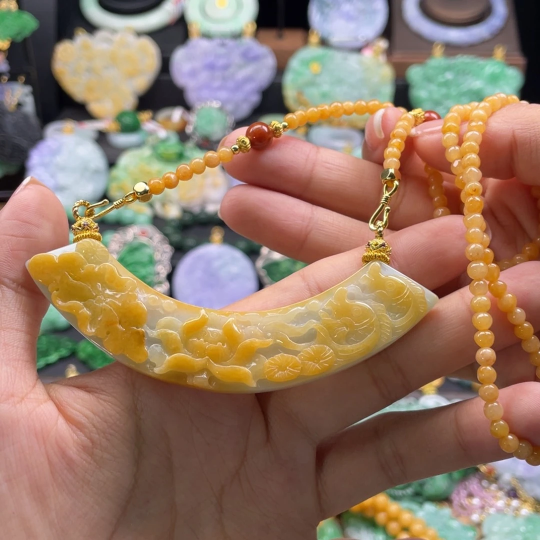 翡翠未镶嵌颈饰代编织