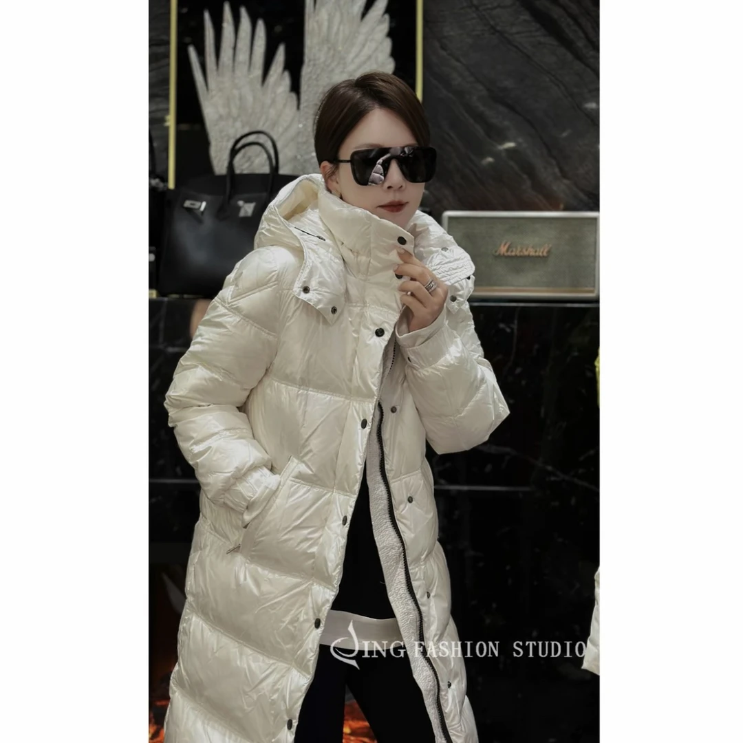 补单热款 JING2025冬季新款6698鸭绒羽绒服连帽女士时尚保暖长款