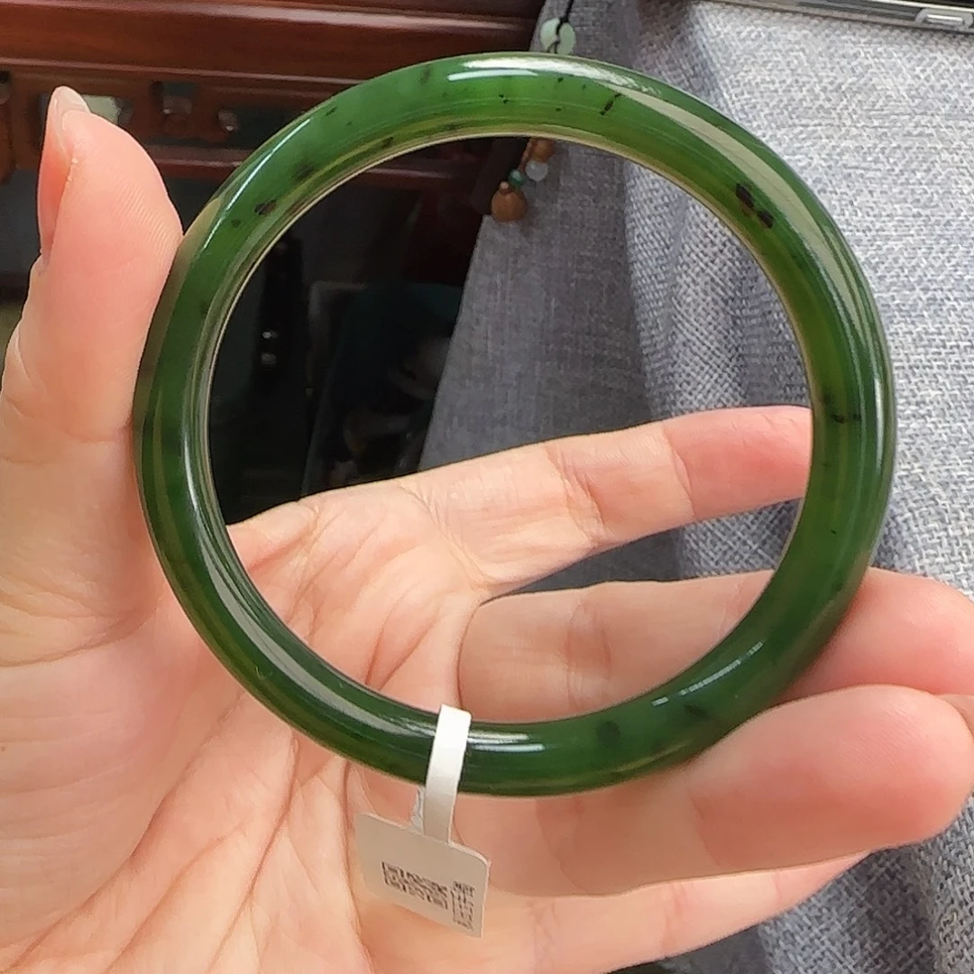 和田玉未镶嵌手镯俄碧57/58