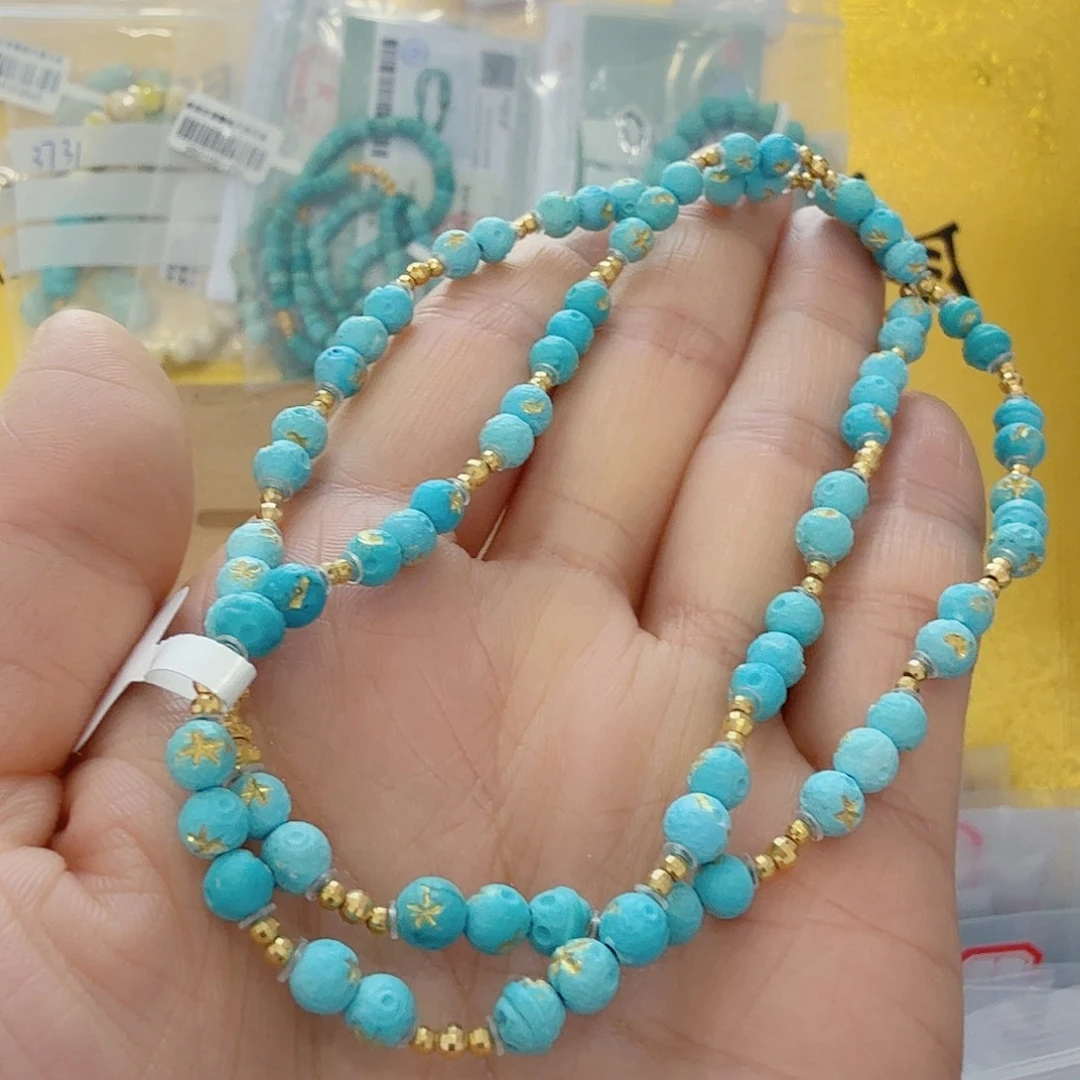 绿松石18K金镶嵌珠宝奇石