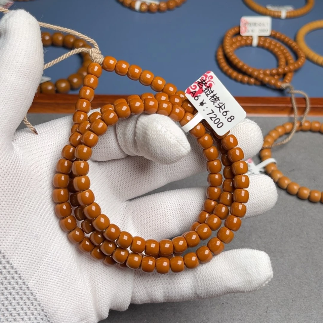 手串橄榄核6.8尺核尖老挝A6脖挂