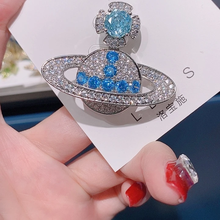 锆石铜合金星球胸针