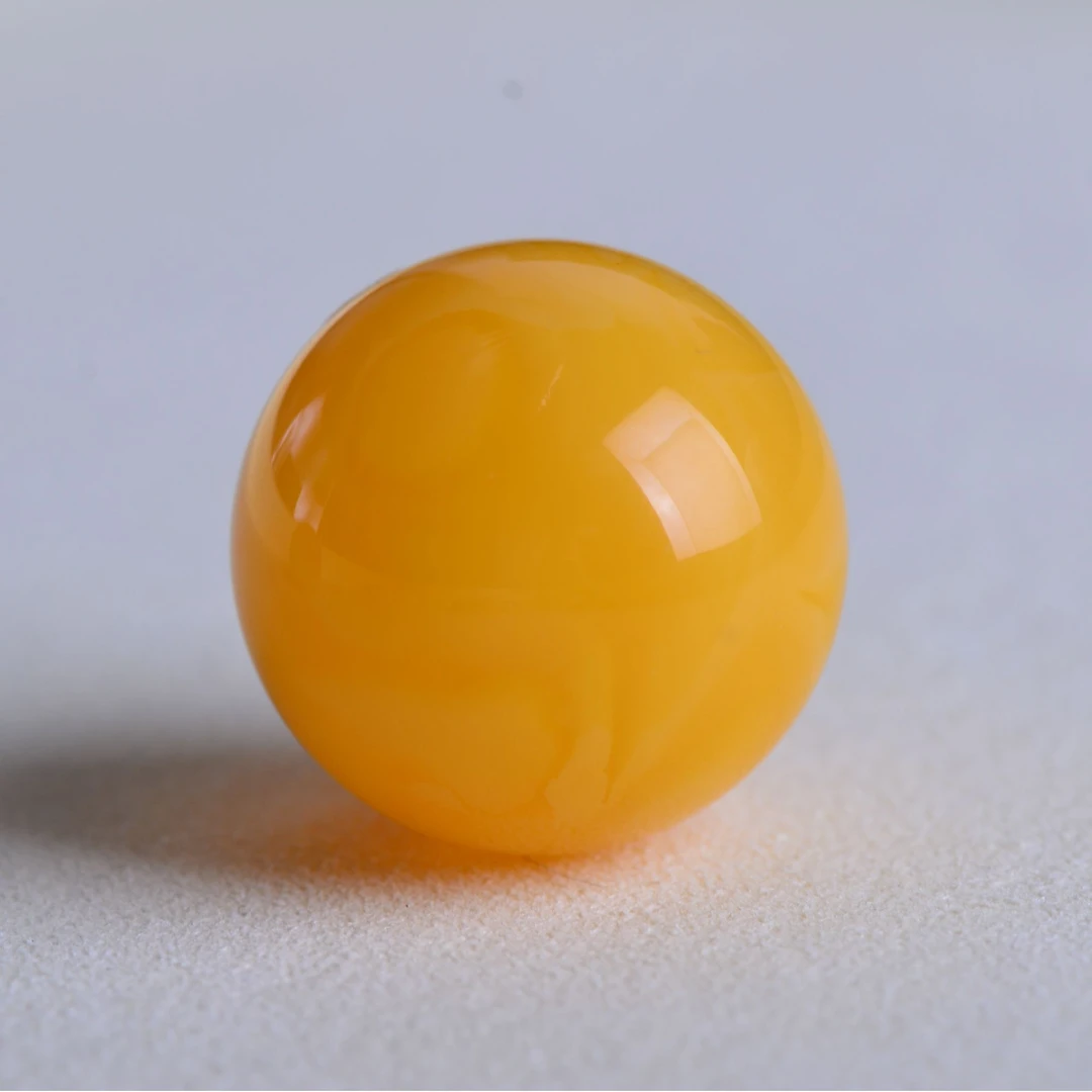 焦皮满蜡橘黄蜜蜡单珠（23）