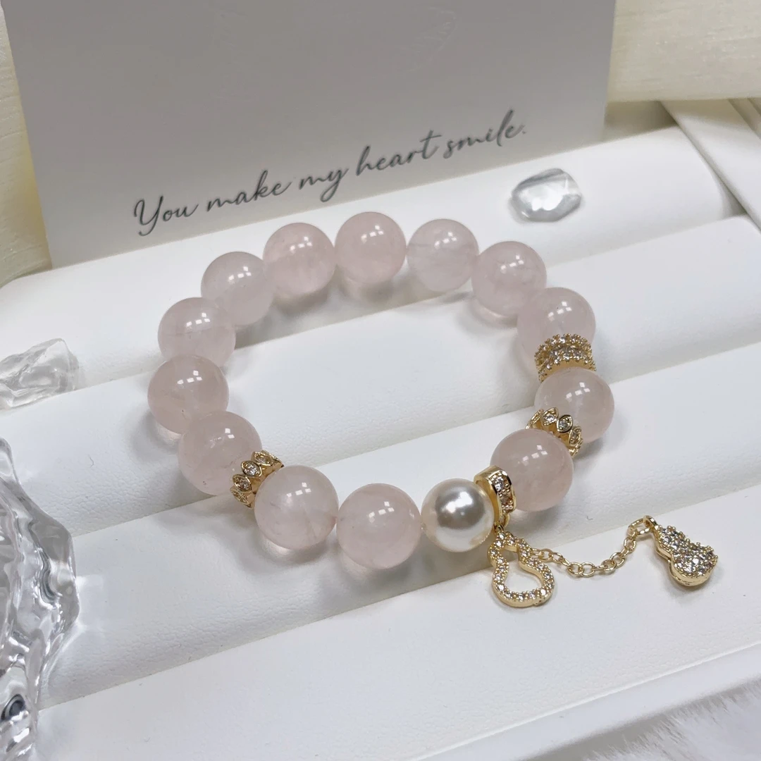 【周大宜】天然西柚粉水晶+珍珠ZDYSJ00156