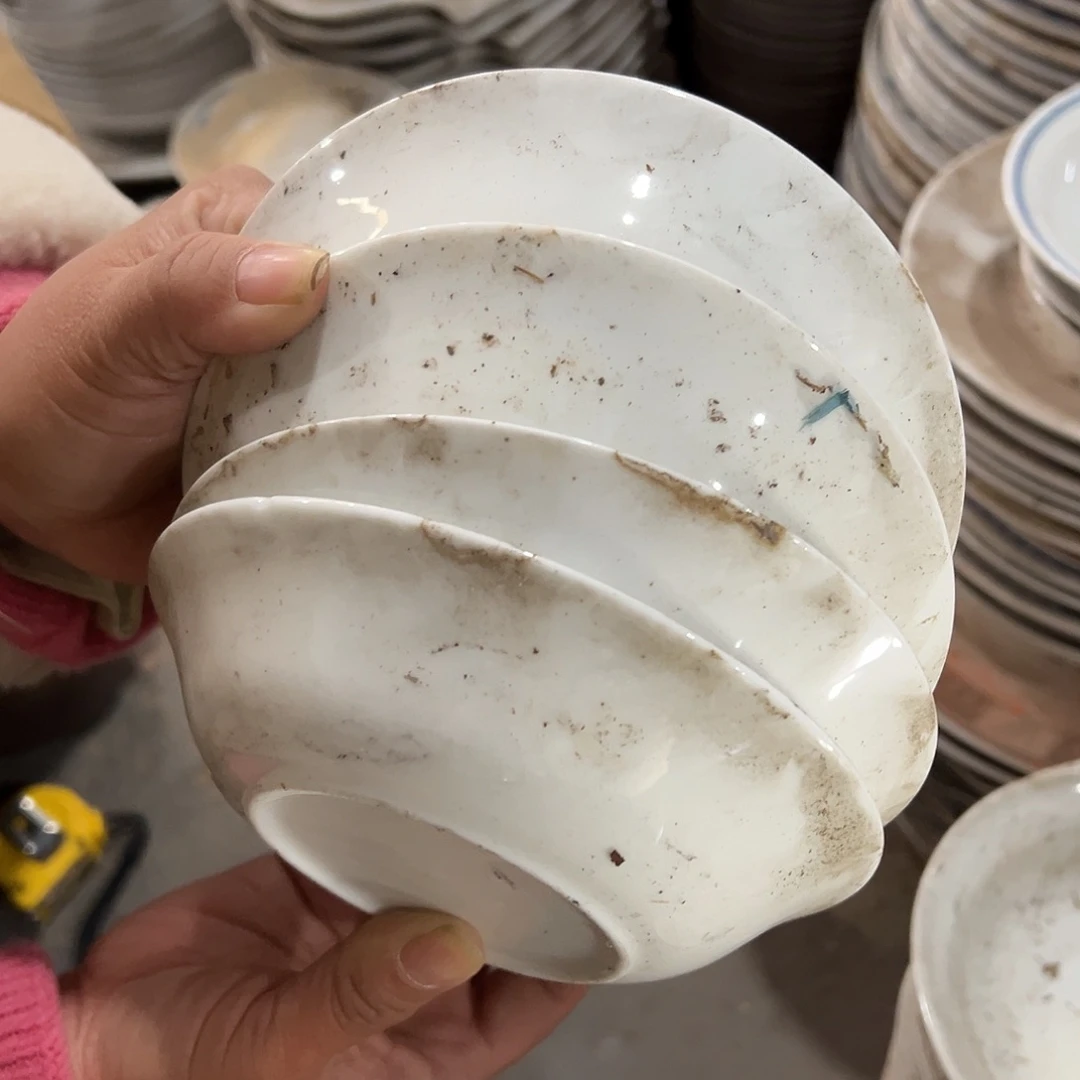 醴陵瓷直播供货基地14厘米4个白碗