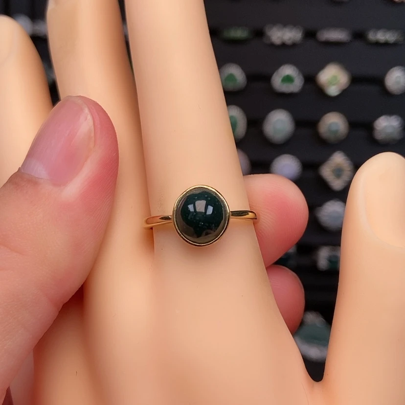 【闪购商品】翡翠戒指银S925镶嵌兮兮