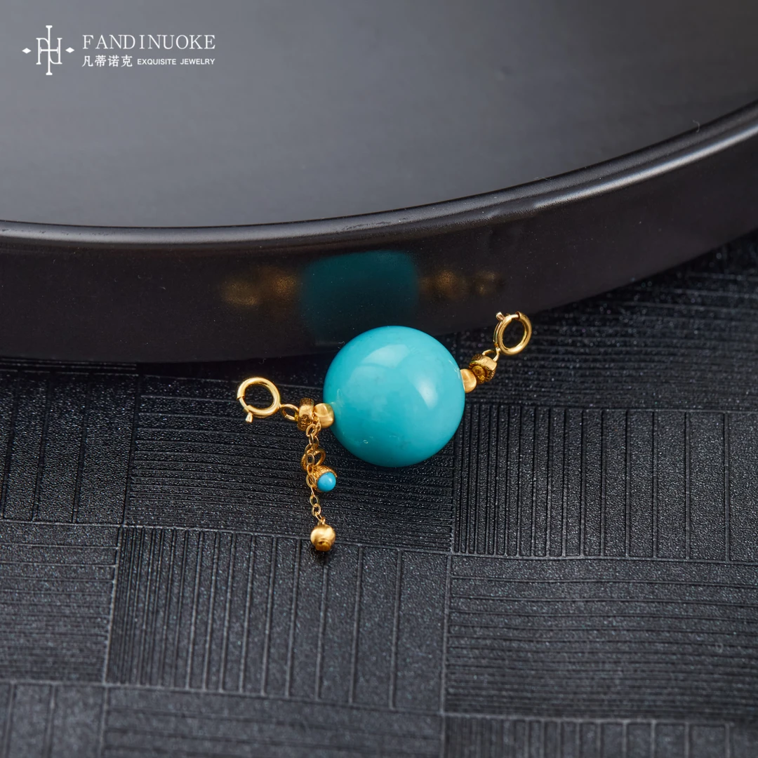 【加加专属】 18K绿松单珠吊坠多样性发一#XYGD308487-A