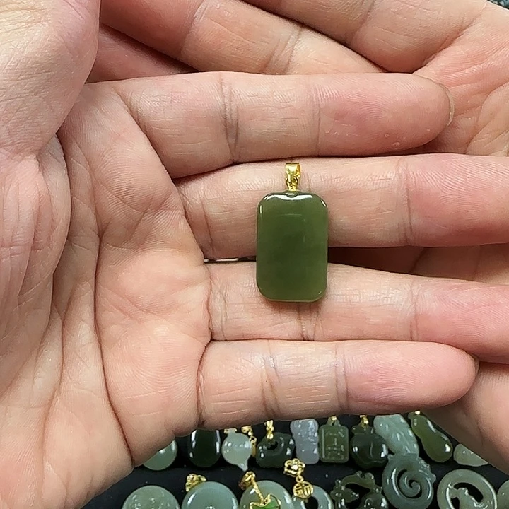 和田玉吊坠(不含链)银S925镶嵌