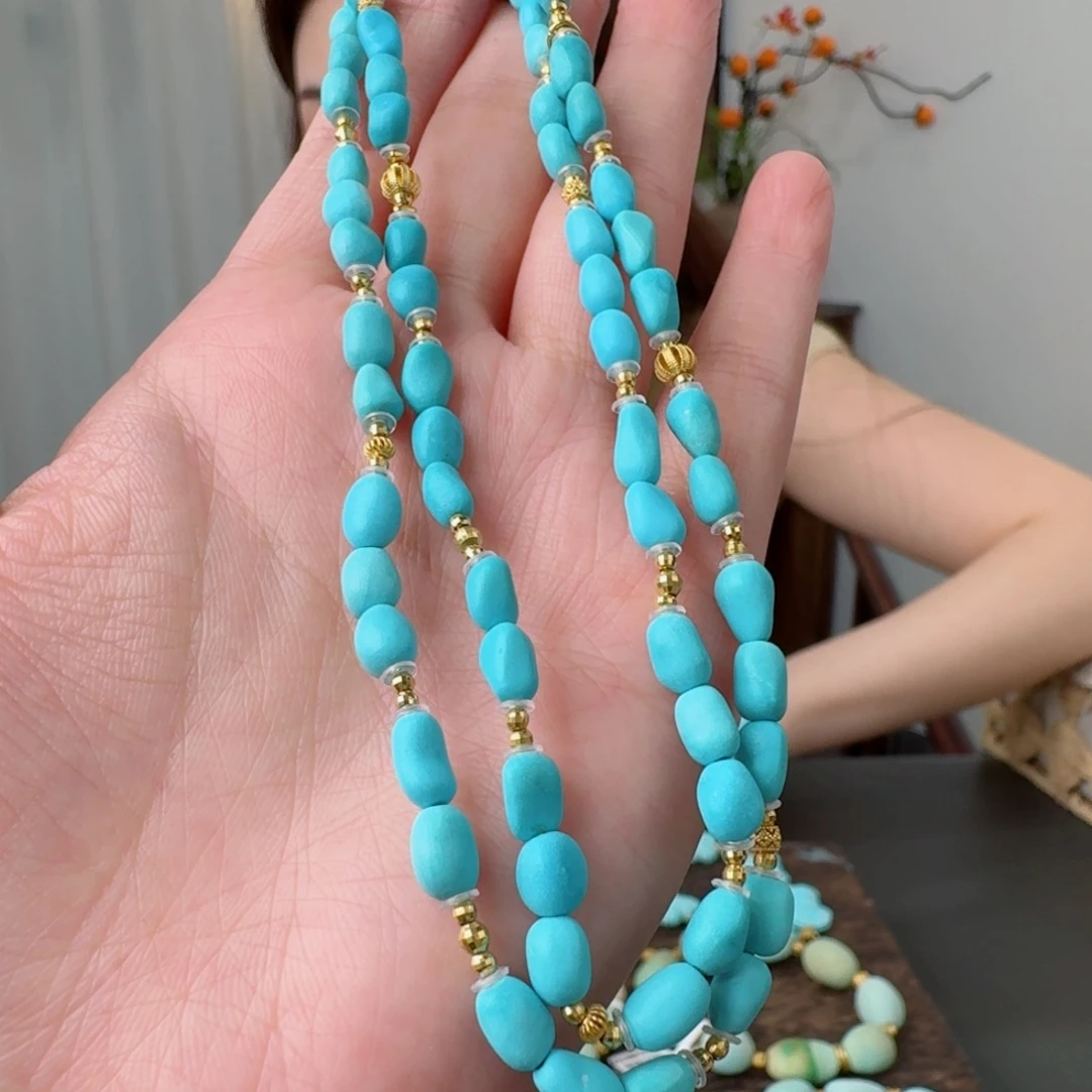 绿松石18K金镶嵌珠宝奇石