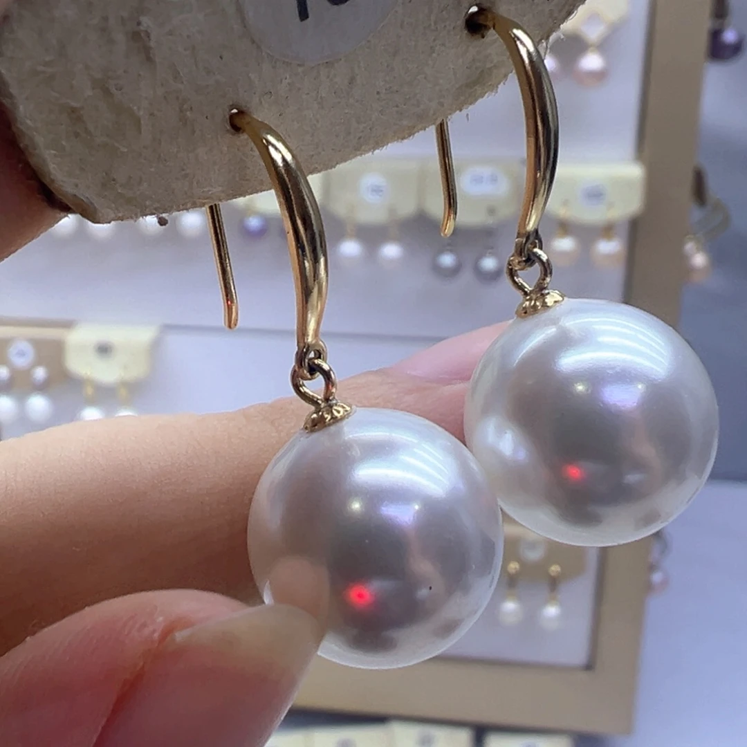 银S925镶嵌淡水珍珠耳饰