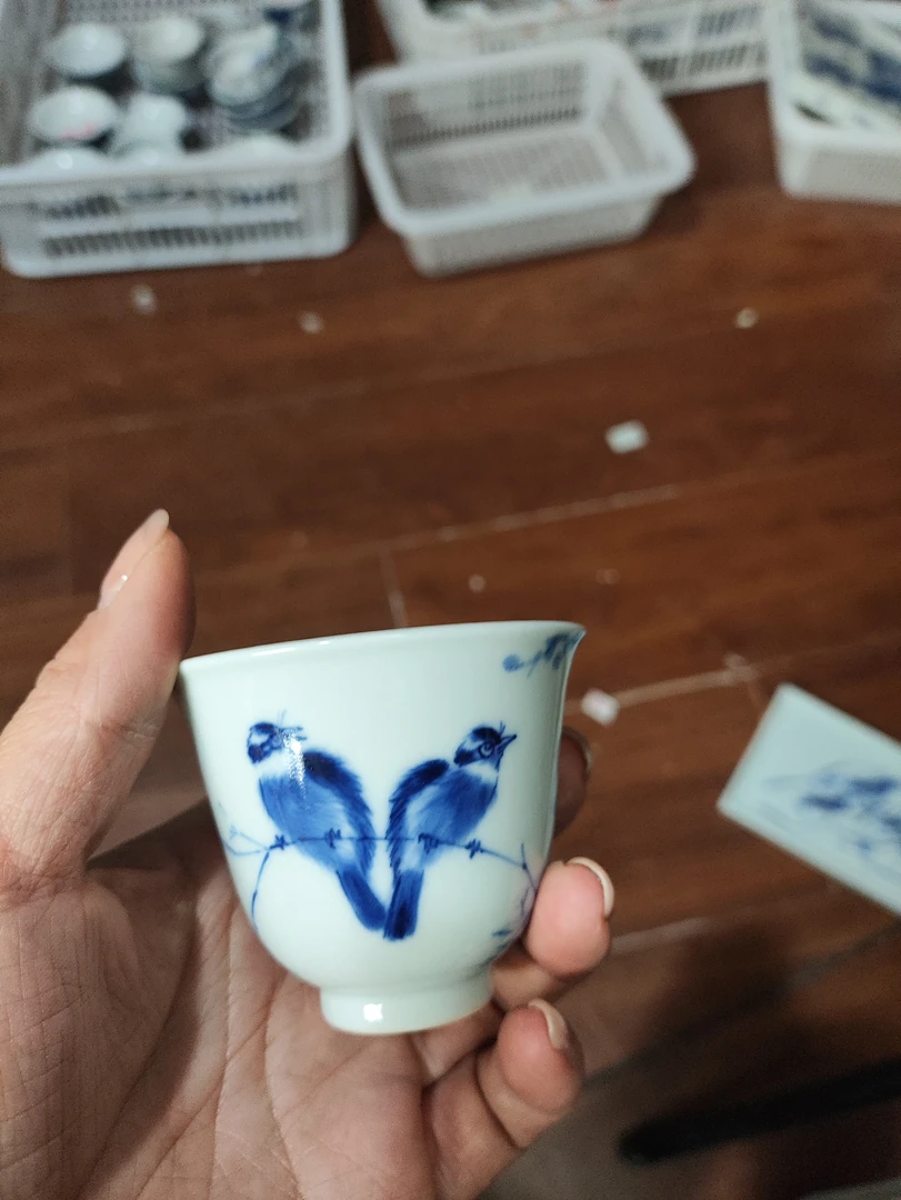 微瑕福利翠鸟铃铛杯