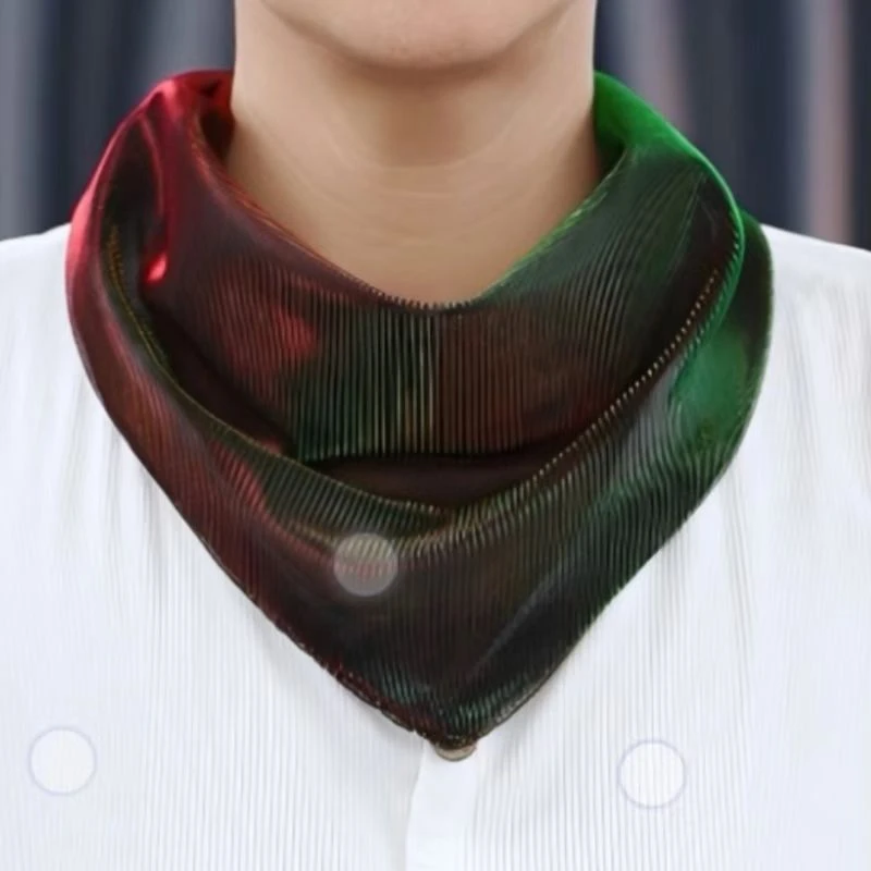 春夏新款护颈炫彩磁扣三角巾百搭护颈遮颈纹围巾女