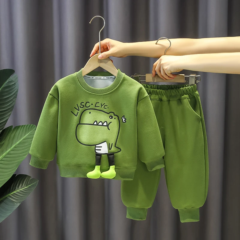 男童秋装套装2025新款儿童卡通洋气卫衣宝宝春秋款运动休闲两件套