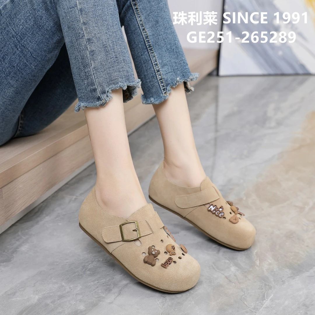珠利莱2025春夏款韩版舒适懒人勃肯鞋洞洞鞋女鞋265289
