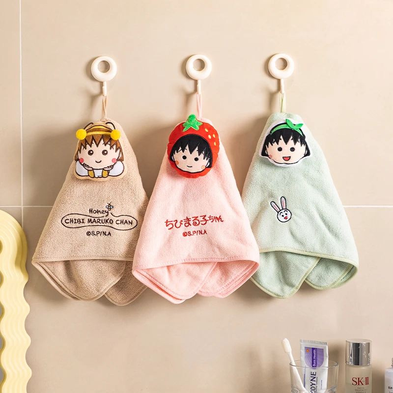 【摩登主妇&樱桃小丸子】擦手巾挂式可爱吸水厨房家用卫生间毛巾