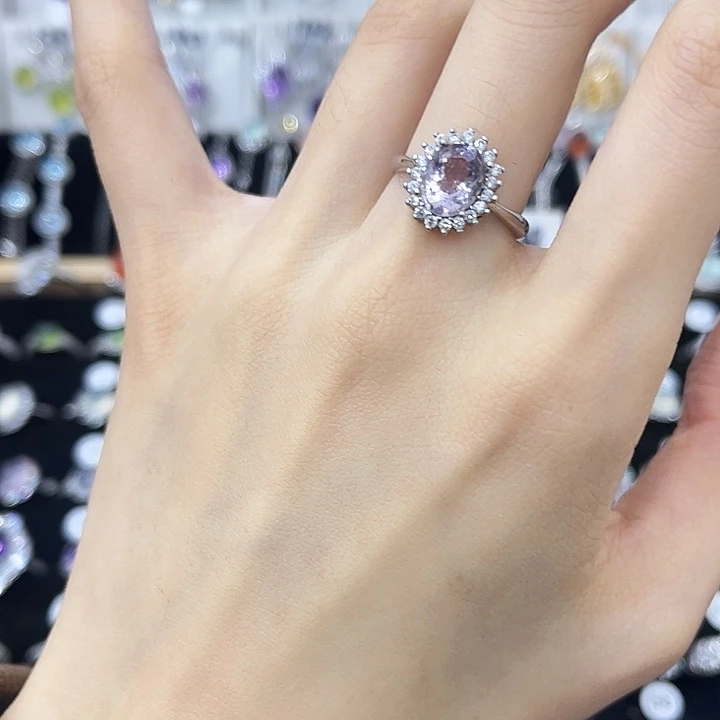 戒指银S925镶嵌紫晶